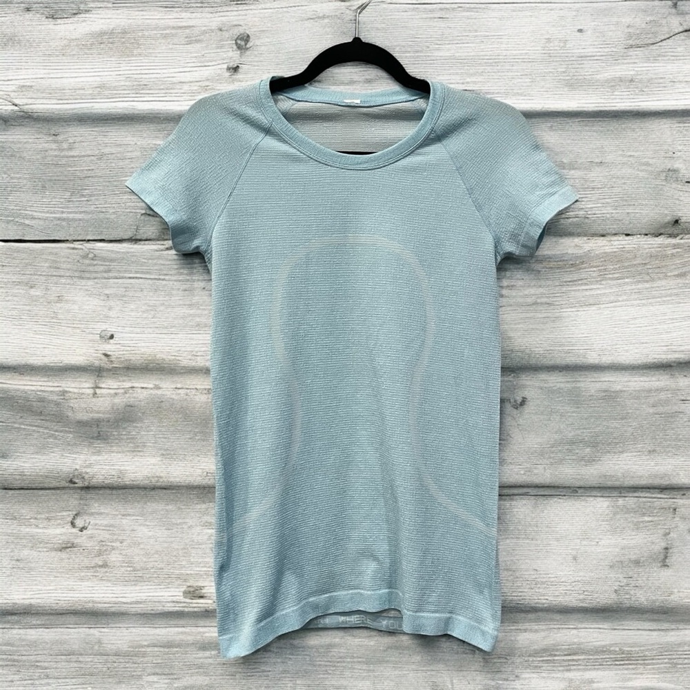 Lululemon Swiftly Tech Short Sleeve Crew *Sparkle Size 6 Blue Athleisure Run